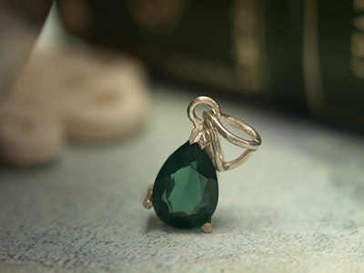 Green Apatite Pendant in Sterling Silver